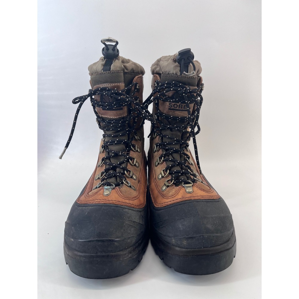 Sorel Glacier XT Mens Waterproof Winter Snow Boots Tan Black Leather Size 12